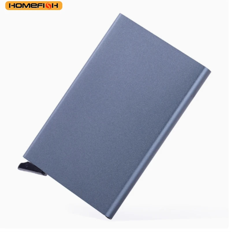 HOMEFISH Portable Metal Card Holder, Slim Mini Wallet, Simple Coin Purse for Men and Women