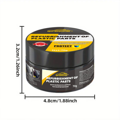 Automotive Plastic Repair Agent-Interior and Exterior Plastic Polishing Wax, Scratch Repair Anti-Aging Cream, Suitable for Tires